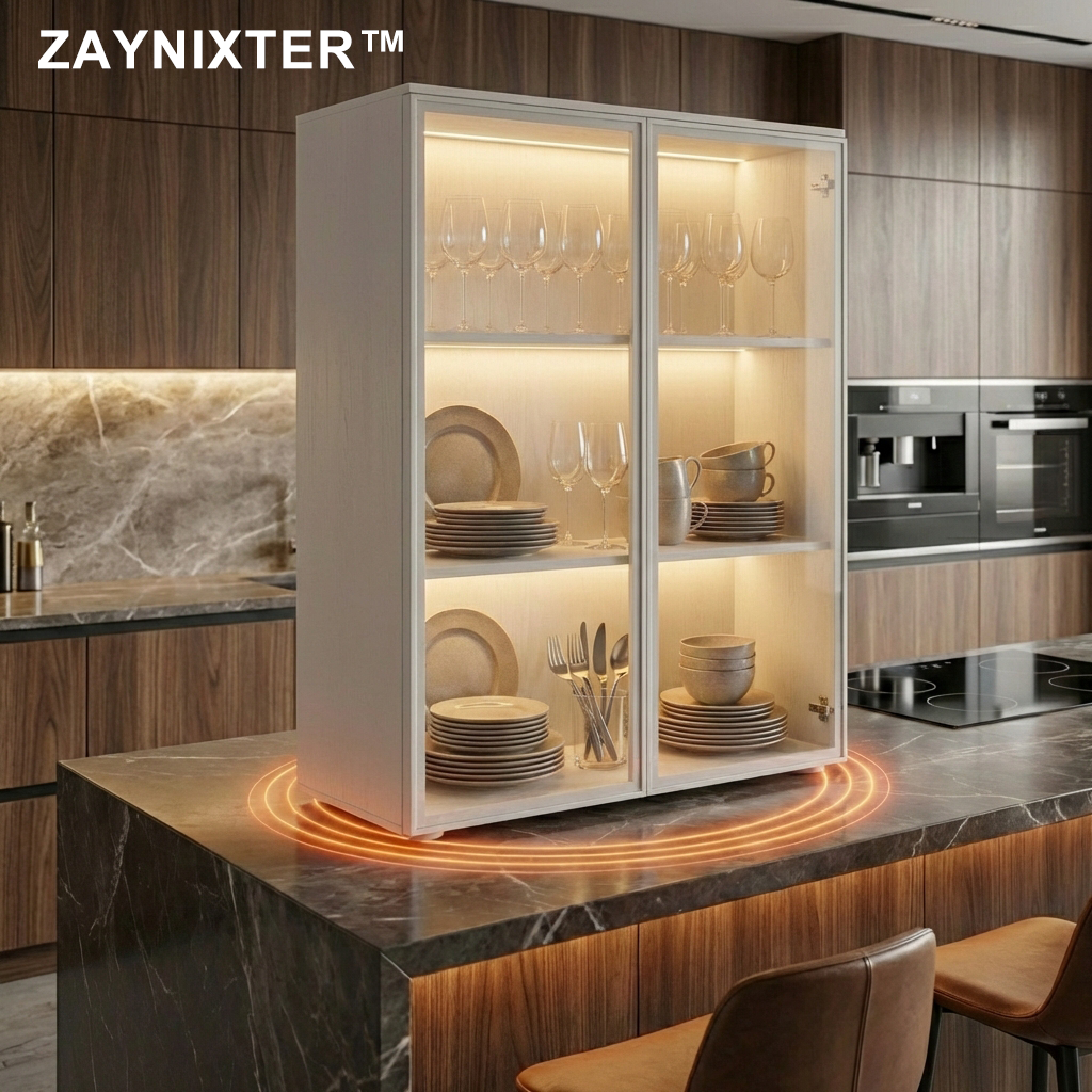 ZAYNIXTER™ | The "Epicurean Halo" Illuminated Countertop Vitrine