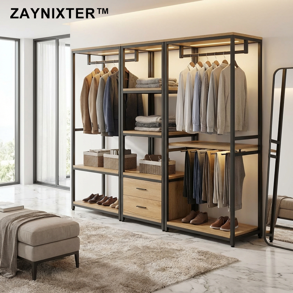 ZAYNIXTER™ | The "Soho Loft" Open-Concept Modular Wardrobe System