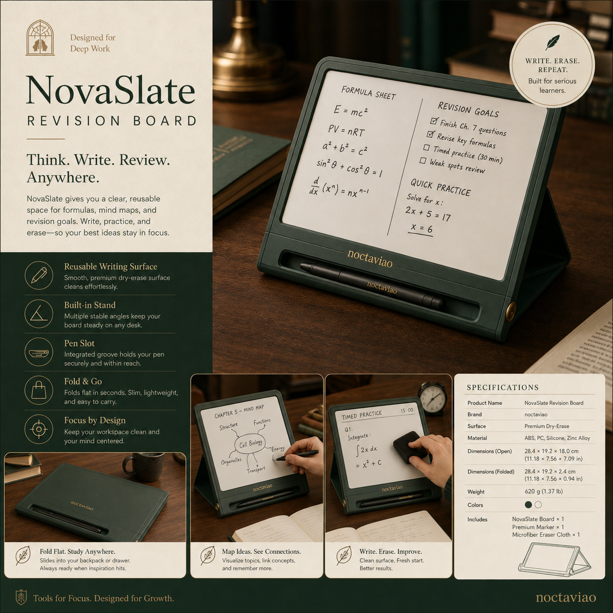 Noctaviao™ NovaSlate Revision Board