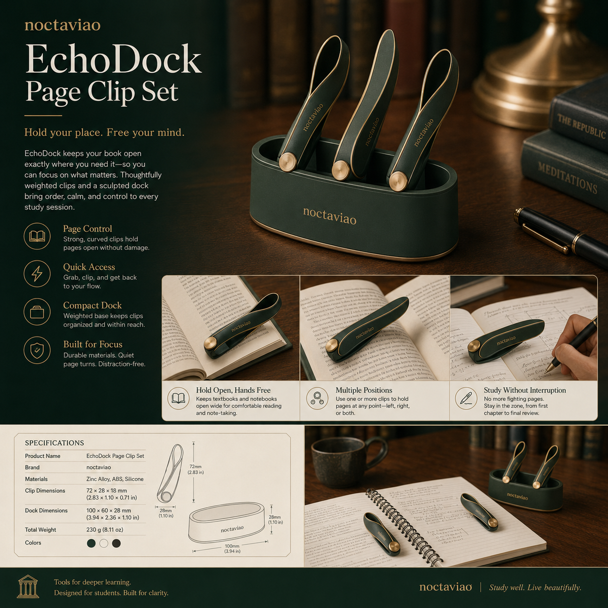 Noctaviao™ EchoDock Page Clip Set