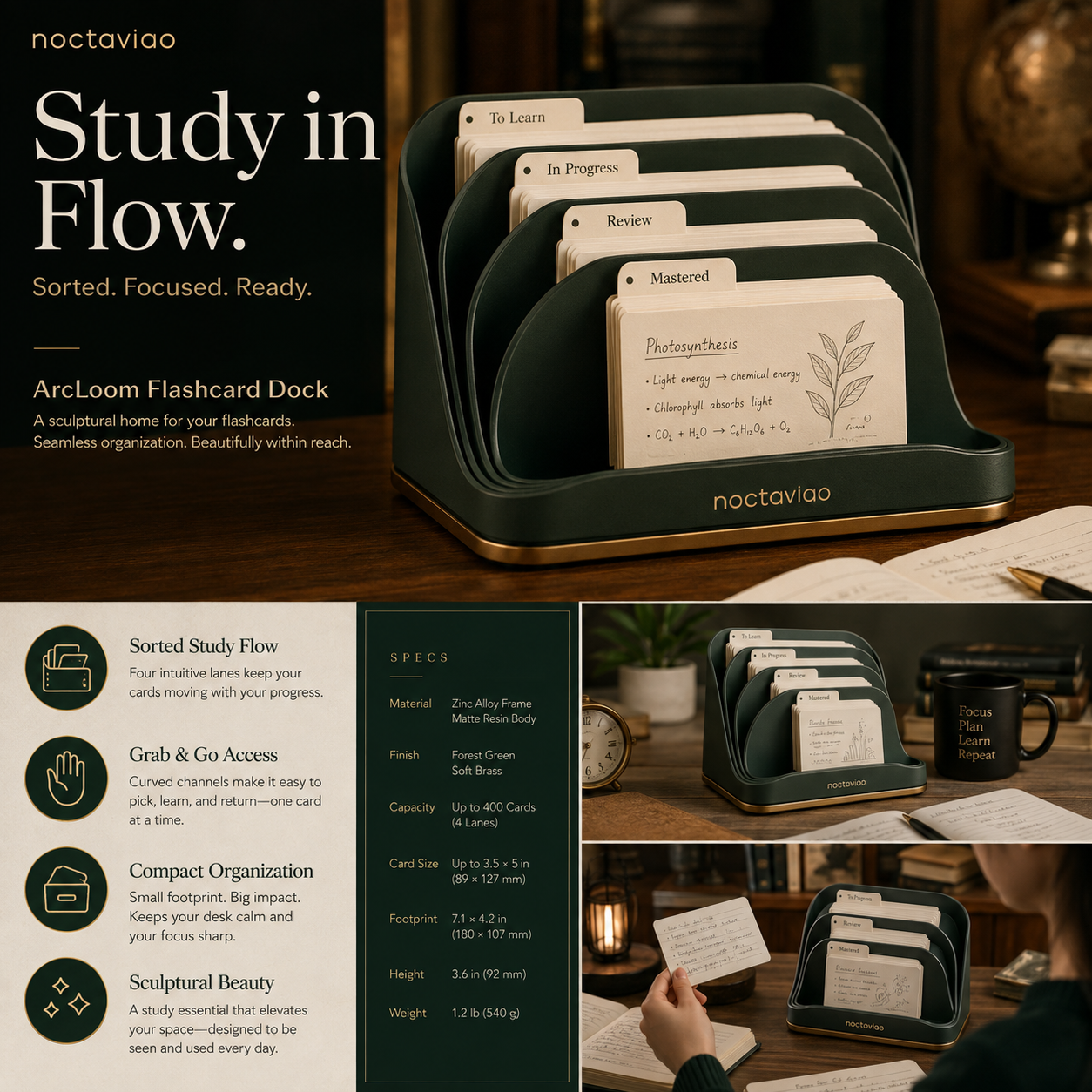 Noctaviao™ ArcForm Flashcard Dock