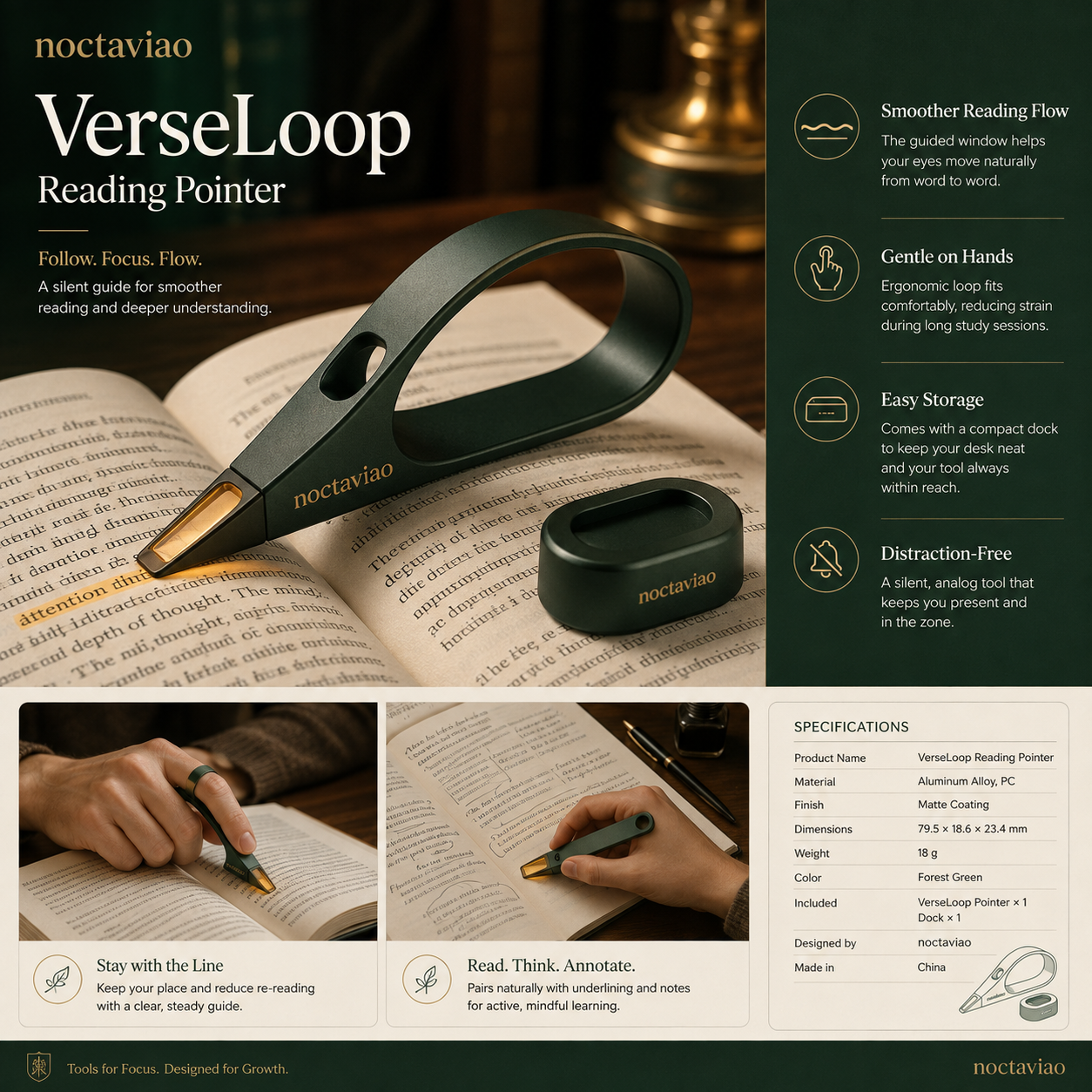Noctaviao™ VerseLoop Reading Pointer