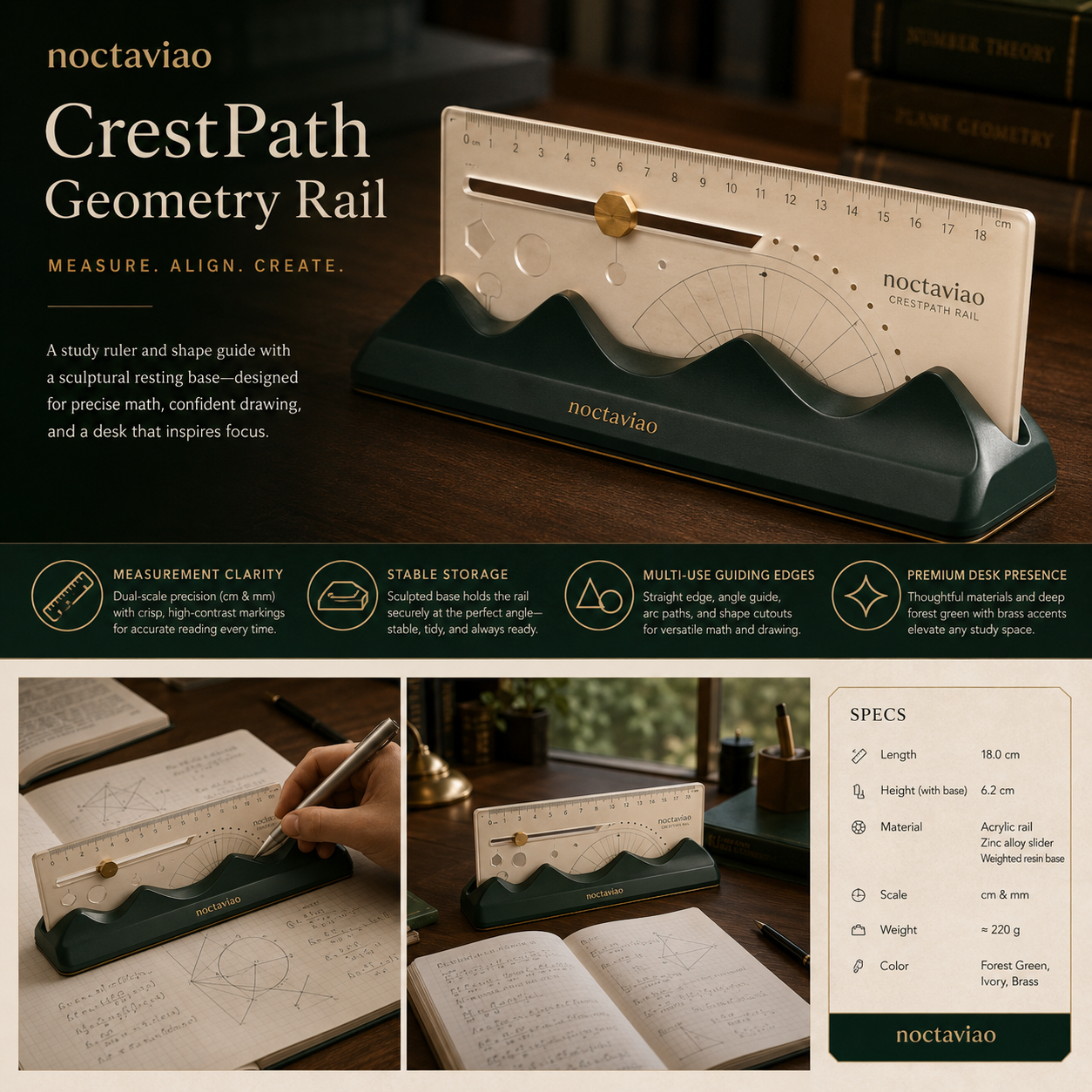 Noctaviao™ CrestPath Geometry Rail